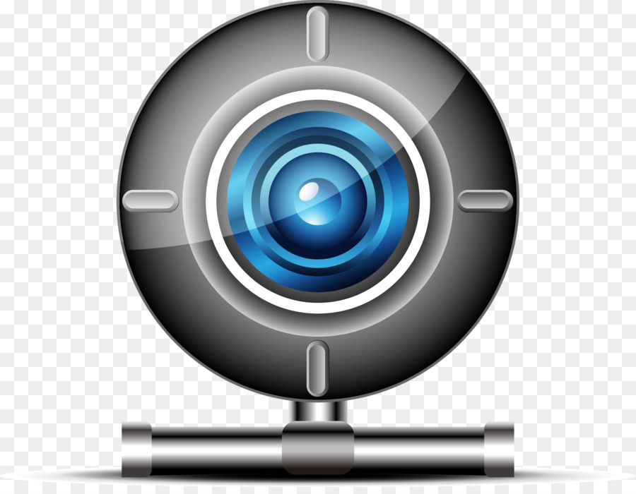 Videocamera Webcam Icona - Blu vettoriale fotocamera