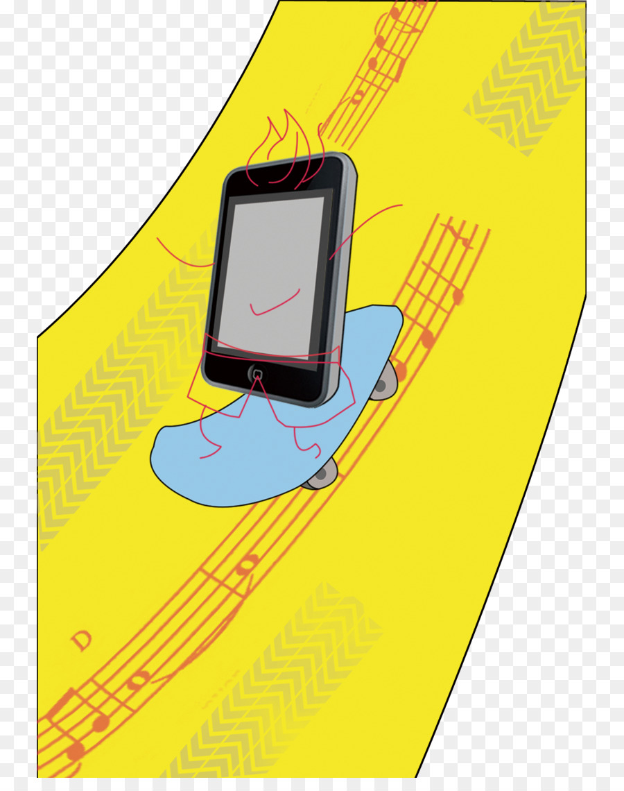 iPod touch-Illustration - Skateboard auf dem Handy