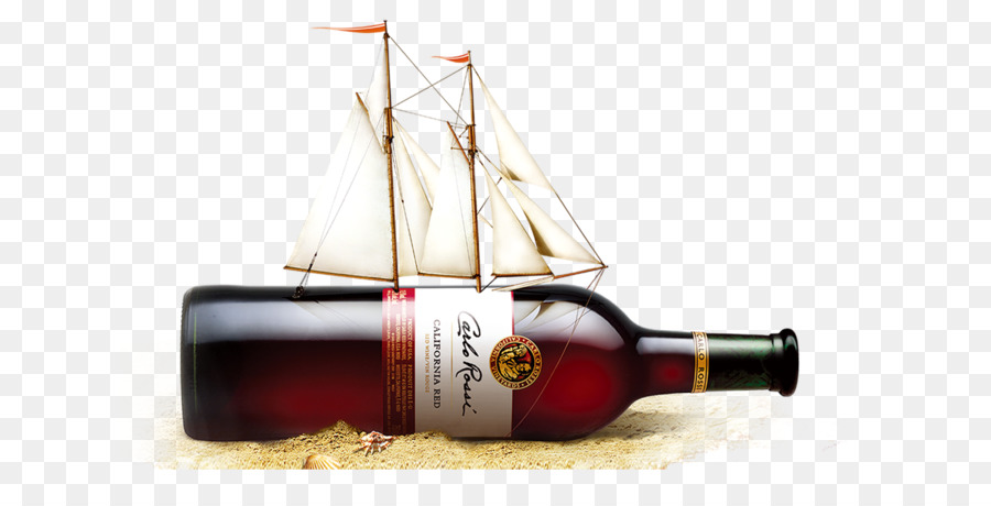 Chai Rượu Vang Đỏ Sáng Tạo Thiết Kế - Chai có hình thuyền