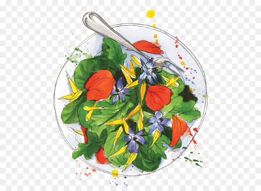 Vegetarische Küche Salat-Essbare Blumen - Gemüsesalat