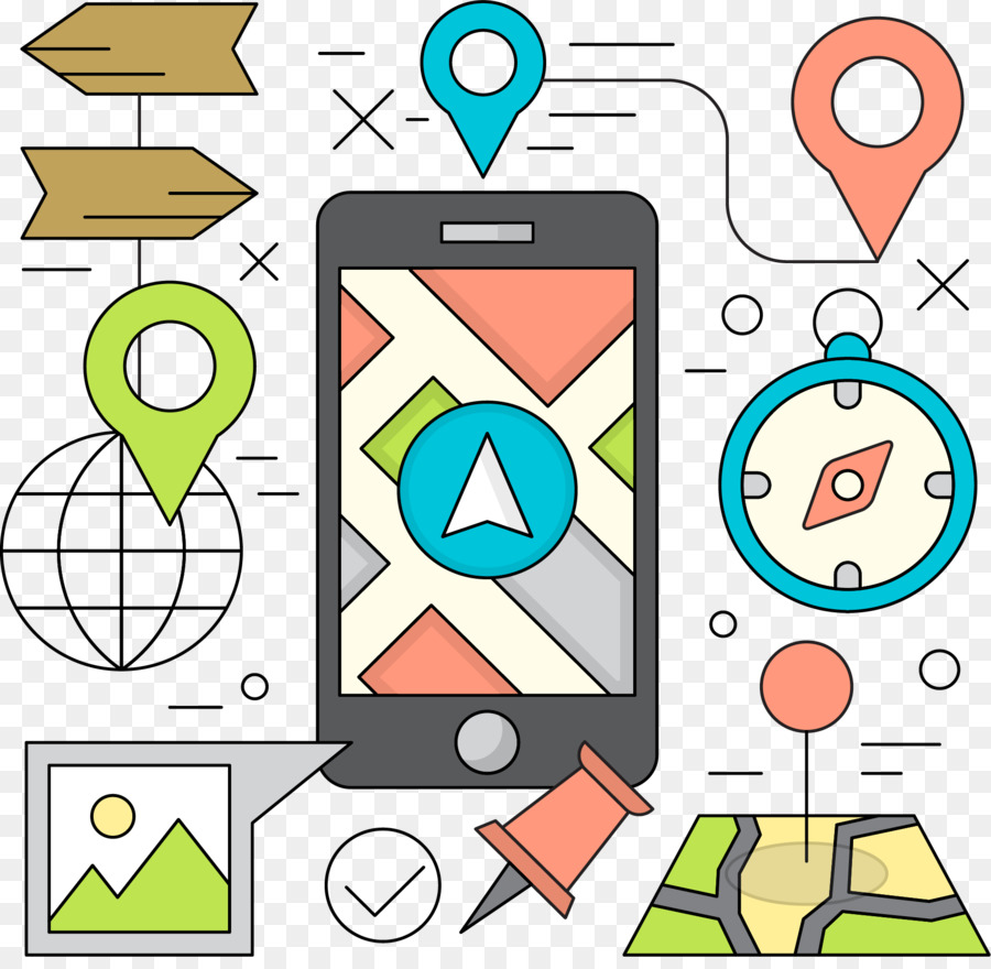 Handy-Smartphone-Illustration - Mobile navigation anzeigen