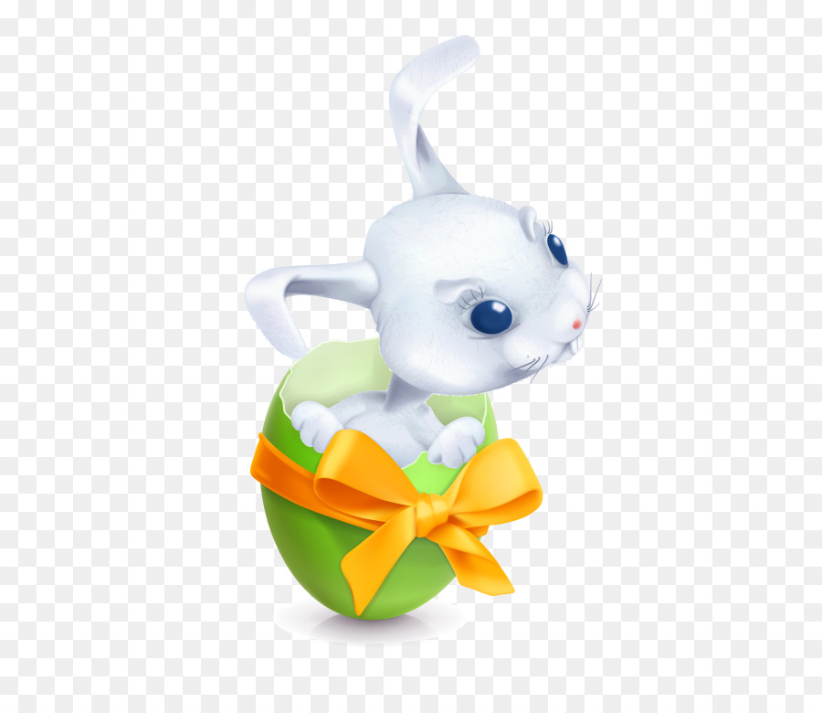 Oster Bunny Cartoon Abbildung - Farbe Eierschale Kaninchen-Vektor-material