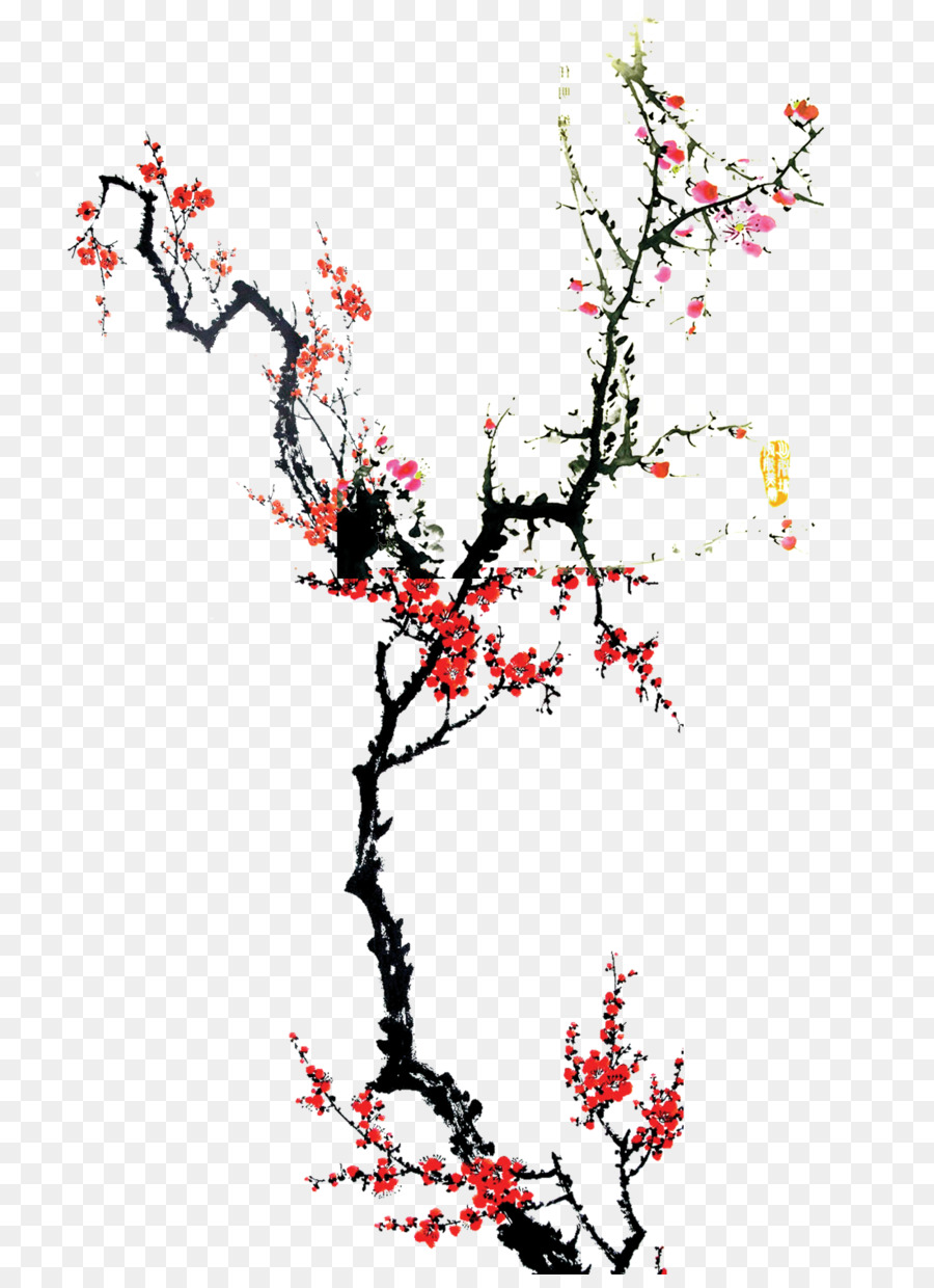 Plum blossom di Inchiostro lavare pittura pittura Cinese - albero di prugne