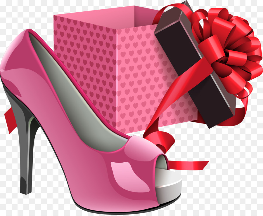 High-Heels-Schuhe-Schuh-Geschenk - Vektor-cartoon-Geschenk-box mit high-heels