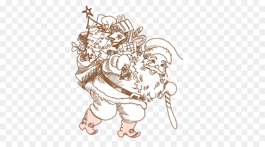Weihnachten, Karte, Illustration - Weihnachtsmann