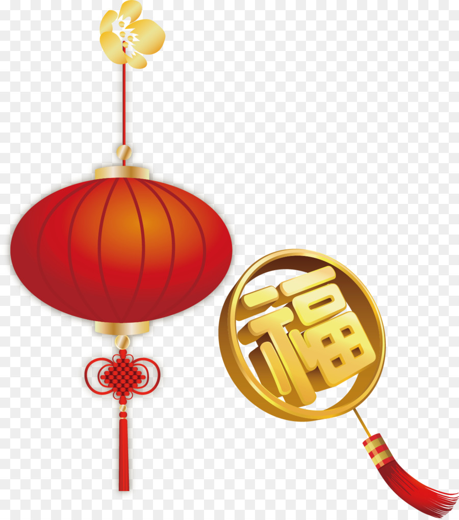 Fu Oro Per Il Nuovo Anno Cinese - Anno nuovo Lanterna parola benedizione in piccolo vettore materiale