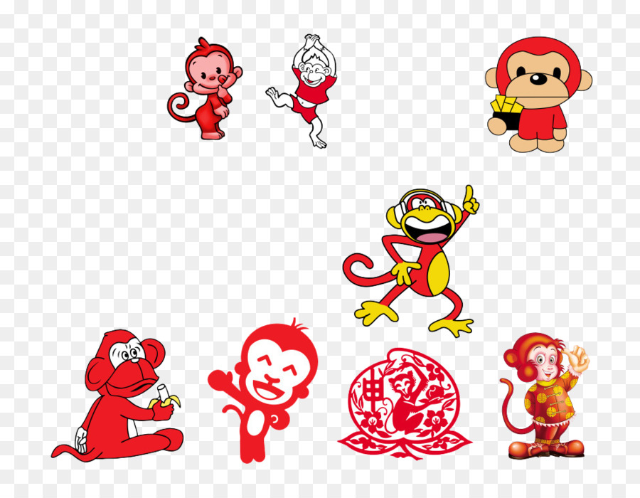 Khỉ Chinese New Year, Phim Hoạt Hình - con khỉ hạnh phúc