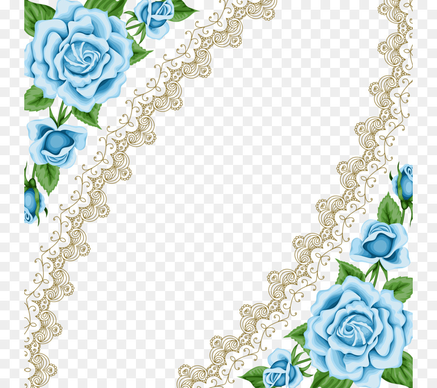 Hochzeit Einladung Blue rose Bilderrahmen - Rosen Grenze
