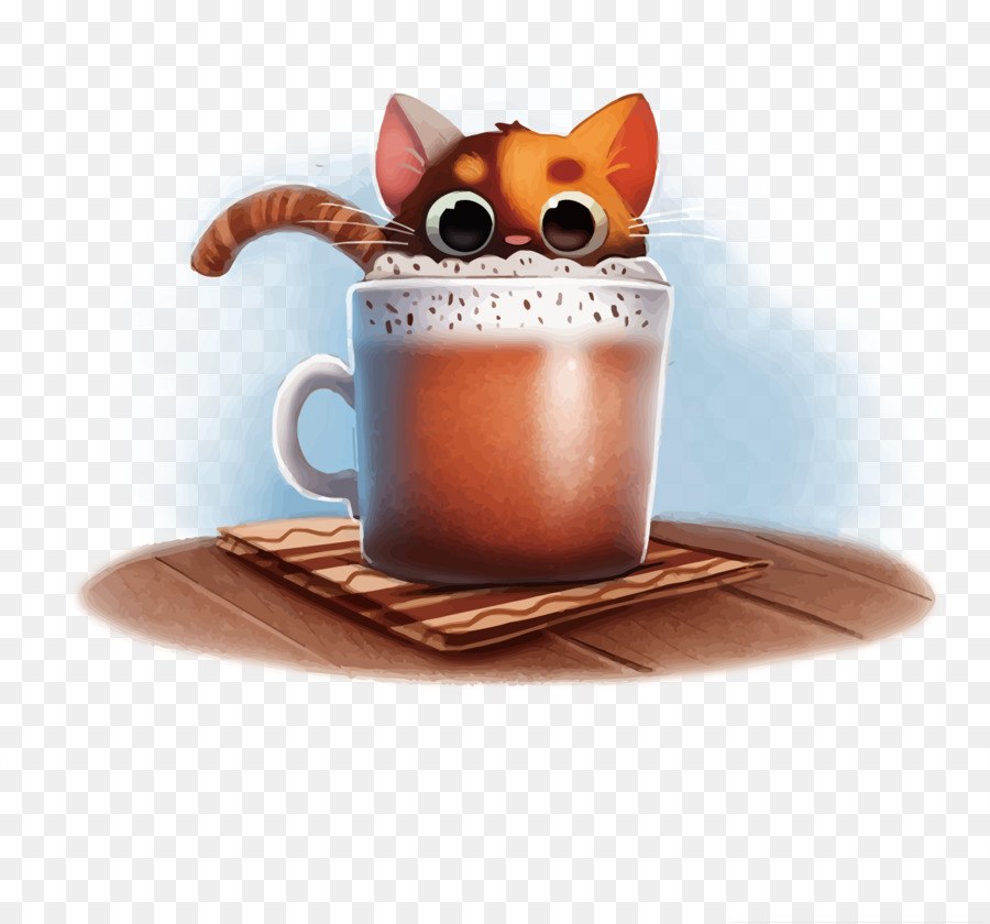 Bức Tranh Của Vẽ - Véc Tơ Cafe Mèo png tải về - Miễn phí trong suốt Cà Phê  png Tải về.