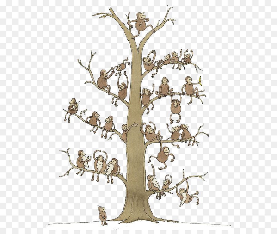 Illustrator Cartoon Abbildung - Baum Affe