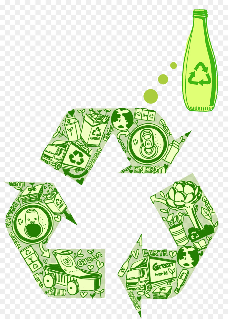 Simbolo del riciclaggio Materiale Verde - creative bandiera verde
