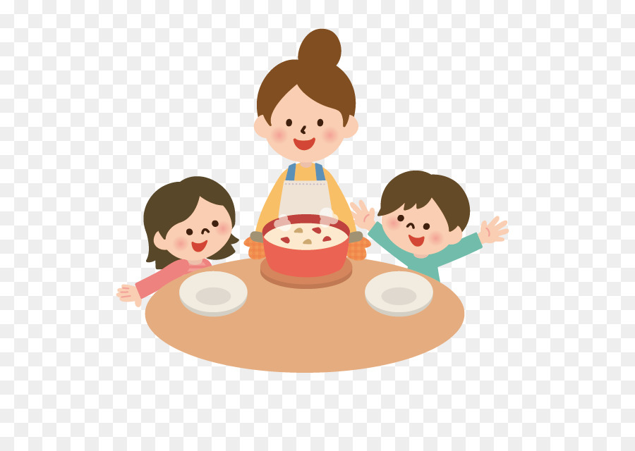 Essen Kochen Kind Fleisch Essen - Menschen-Bild gemalt, Bild material,Cartoon-Familie