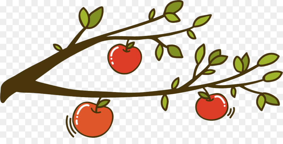 Apple Fruit Clip Art - Dipinto a mano albero di mele