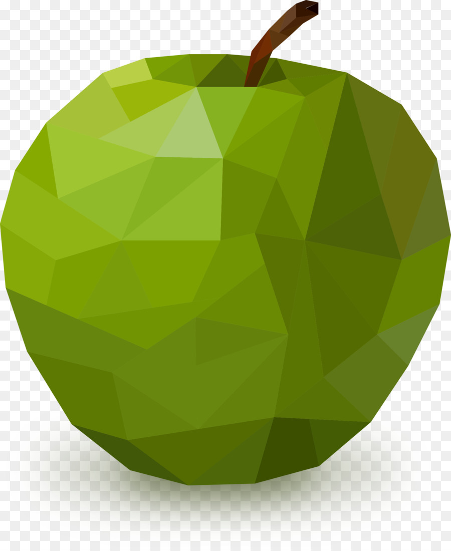 Apple Geometrische Form - Grüne geometrische apple
