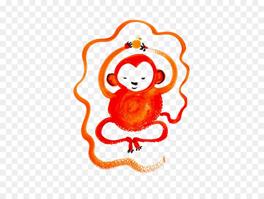Monkey Chinese Neujahr Chinese Zodiac Illustration - cartoon Affe