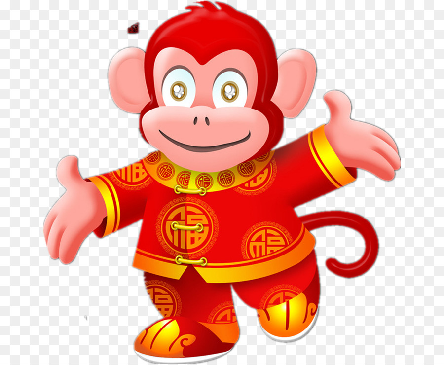 Chinese New Year Affe chinesische Sternzeichen Feuerwerkskörper Feuerwerk - cartoon Affe