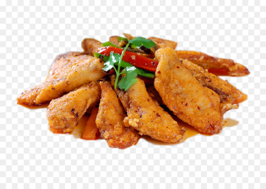 Pollo fritto u6d77u6d0b - Piccante il consumo di pesce di bambini