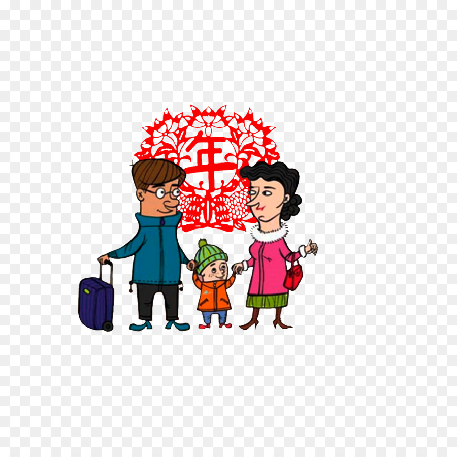 u56deu5a18u5bb6 Nuovo Anno Cinese Marito, il Padre-in-law Figlia - Una famiglia di tre tornarono a casa insieme