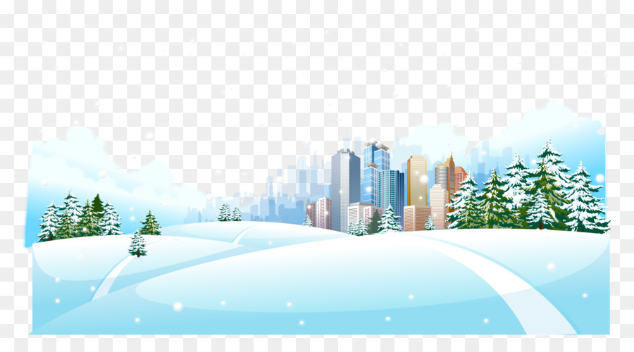 Schnee Winter Illustration - Vektor-Winter-Stadt-poster-hintergrund-Faktoren