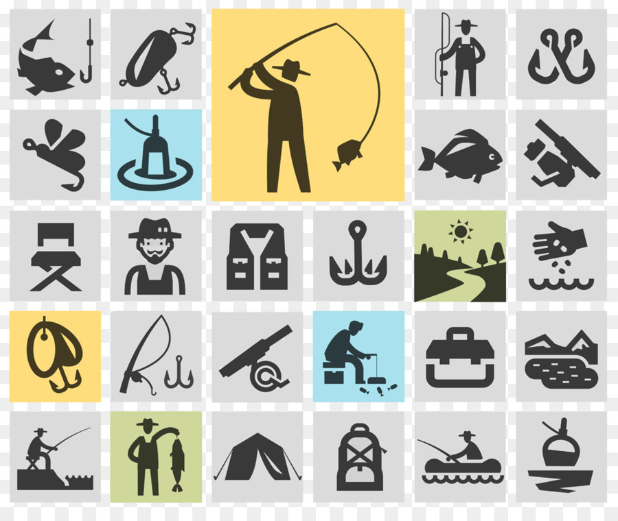 Canna da pesca Simbolo Icona - Ganci di pesca con la bandiera