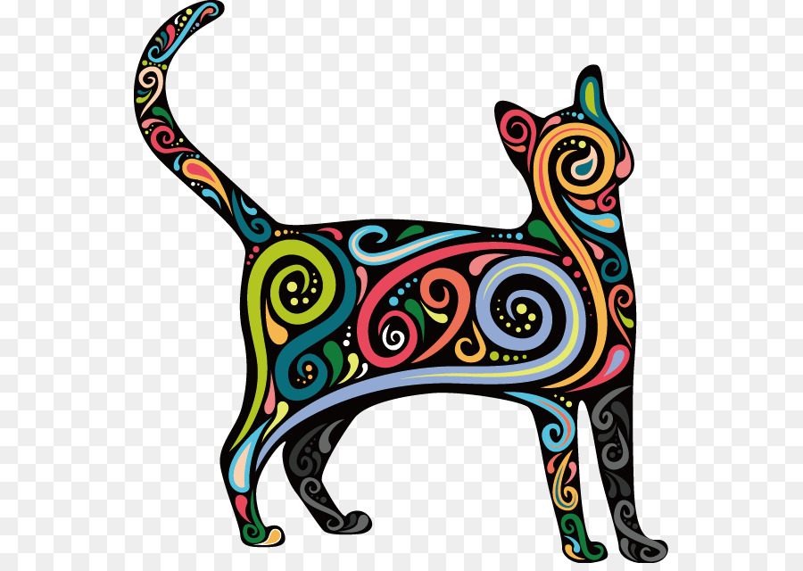 Gatto Gattino Cougar Felidae Cane - Vettore dipinto totem gatto