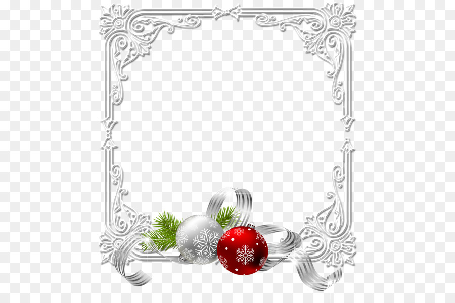 Weihnachten Dekoration Weihnachten ornament Clip art - Rahmen mit white Christmas ball