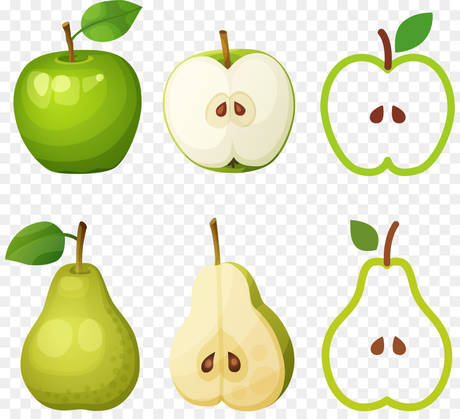 Birnen-Apfel-Fotografie Clip-art - Vektor cartoon grün apple