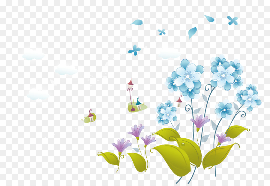 Fukei Landschaft Abbildung - Vector floral Blumen