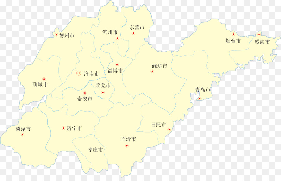Karte Gelb Grundstück ökoregion - Shandong Provinz, Vektor-Karte