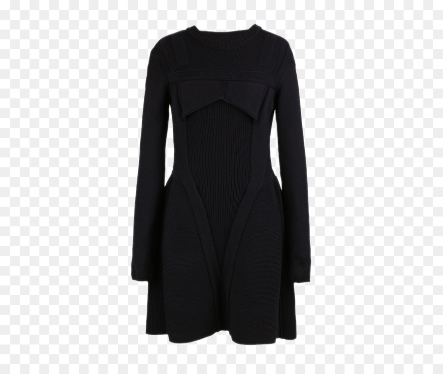 Little black dress Spalla Manica - Autunno e inverno vestito di lana Sottile