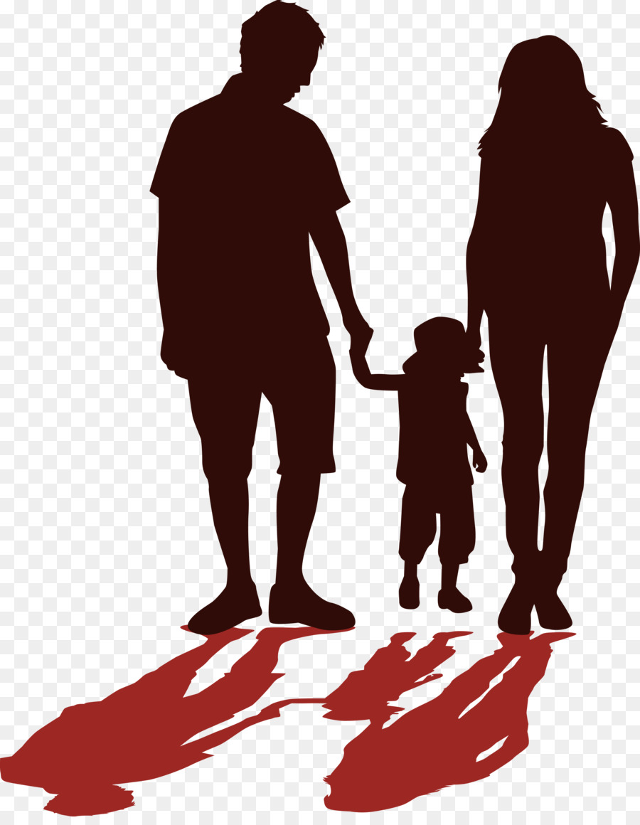 Vater Silhouette Familie - Eine dreiköpfige Familie silhouette zahlen