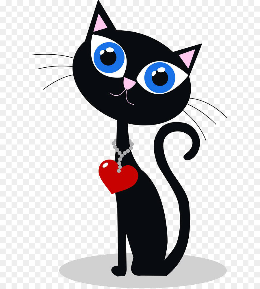 Con mèo đen con Mèo Clip nghệ thuật - Phim hoạt hình mèo tình yêu