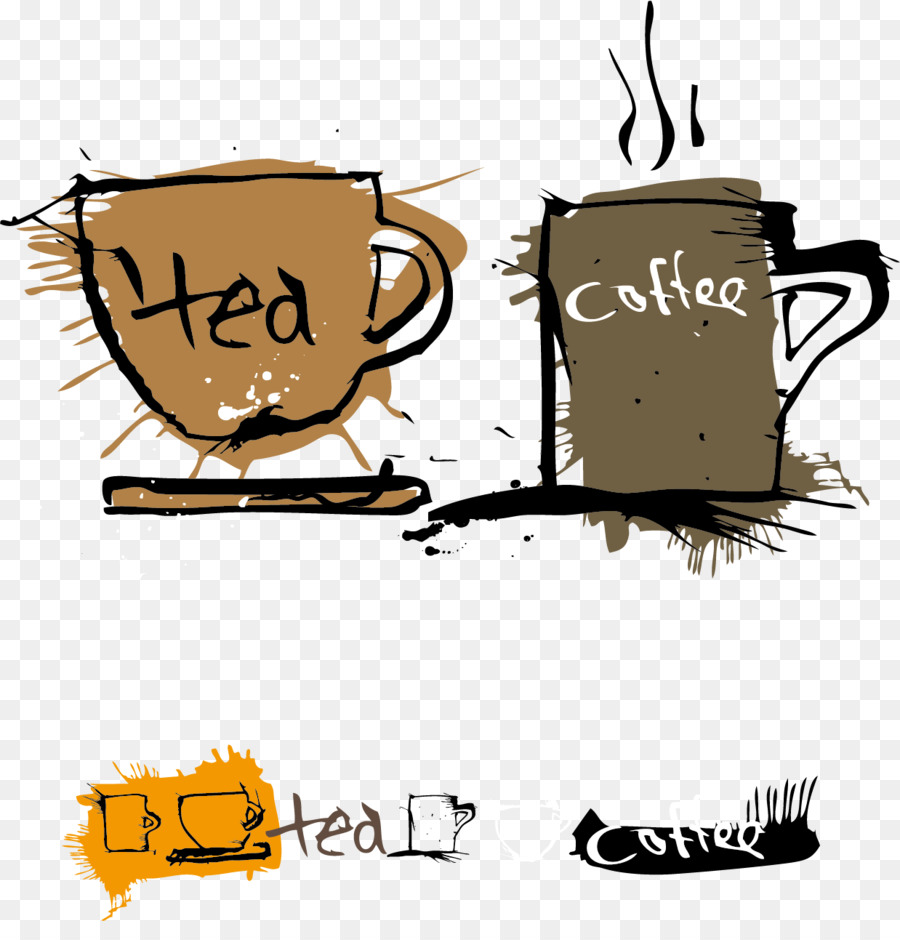 Kaffee-Tasse Tee, Adobe Illustrator - Handbemalte Kaffee