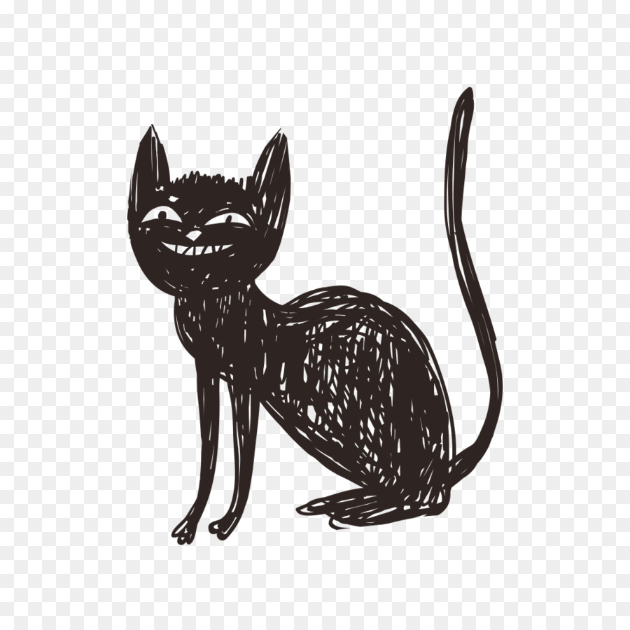 Halloween Cat Drawing png download - 1000*1000 - Free Transparent Cat png  Download. - CleanPNG / KissPNG