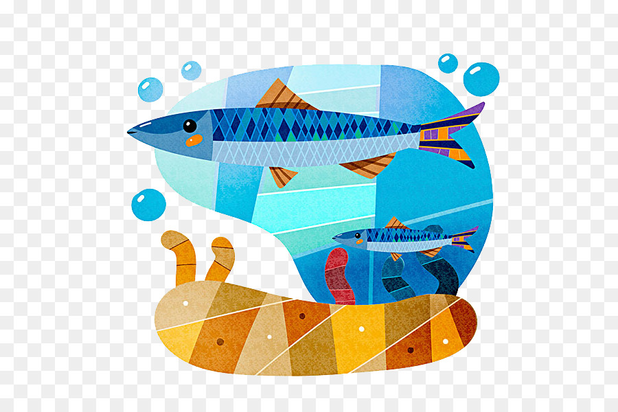 pesce illustrazione - Il pesce nell'oceano