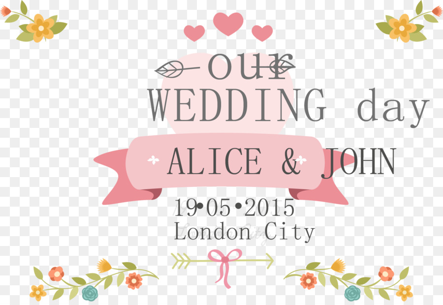 Papier-Hochzeits-Einladung - Vektor cartoon floral wedding card design