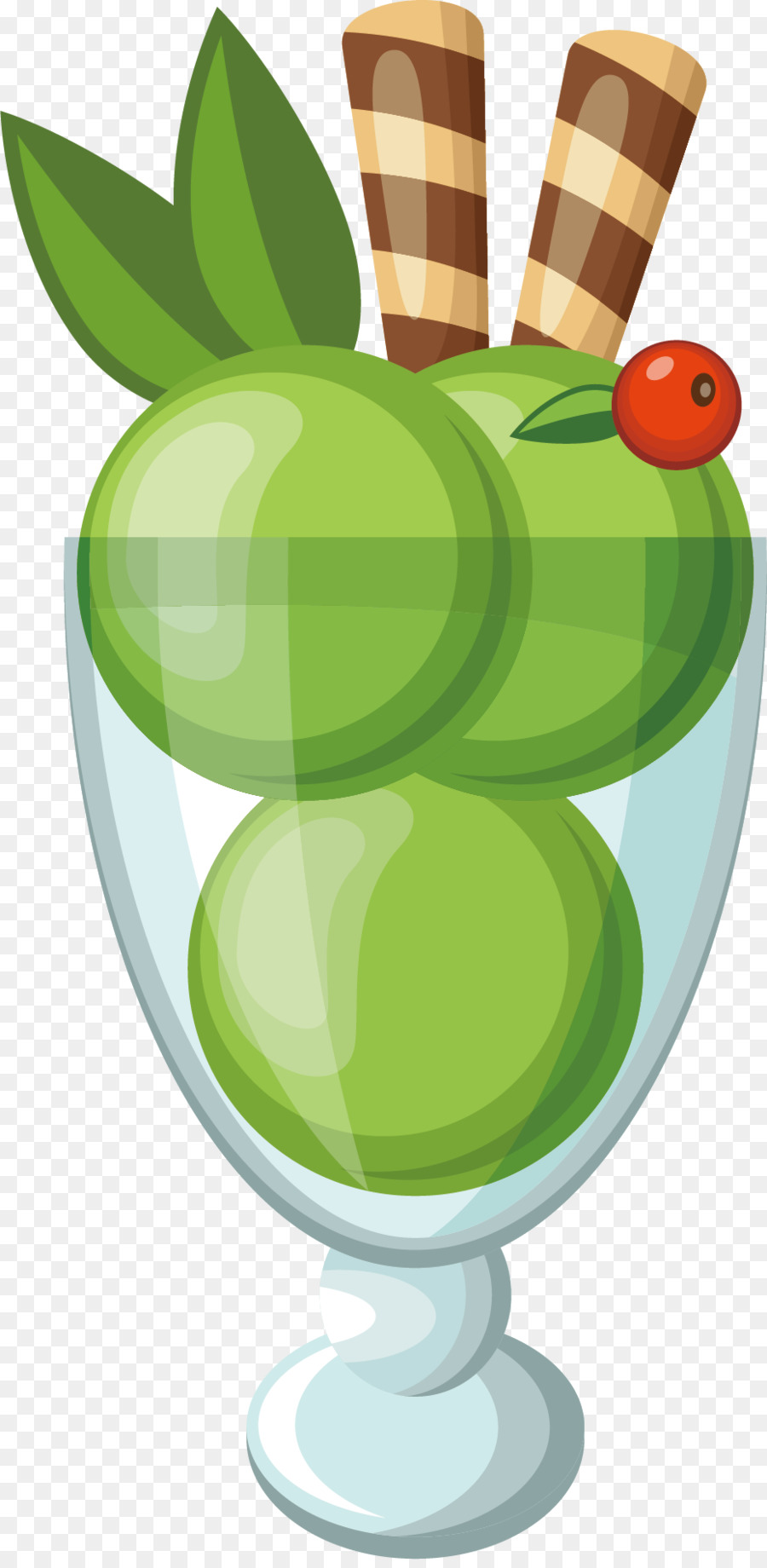 Dim-sum-Obst-Kuchen-Illustration - Grüner Apfel-Vektor