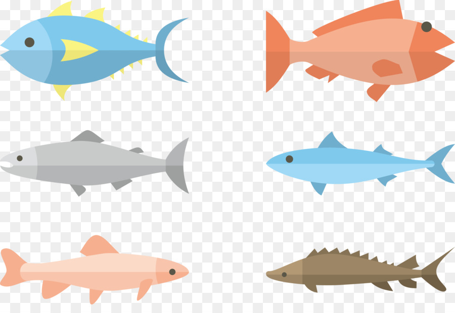 Fisch Flache design-Illustration - Flat-Fisch-Vektor-Illustration
