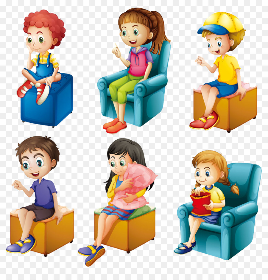 Seduta Stock illustrazione, Illustrazione - i bambini divano