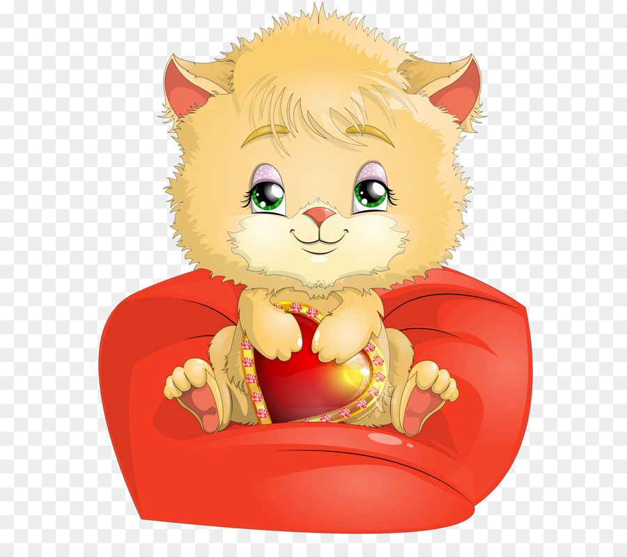 Kätzchen Katze Cartoon Abbildung - Katze sitzt auf dem sofa