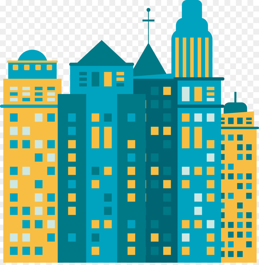 Die Architektur der Stadt-Gebäude-Illustration - Cartoon-Stadt-Vektor