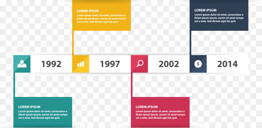 Timeline Modello Di Infografica - Scatola di colore bandiera timeline