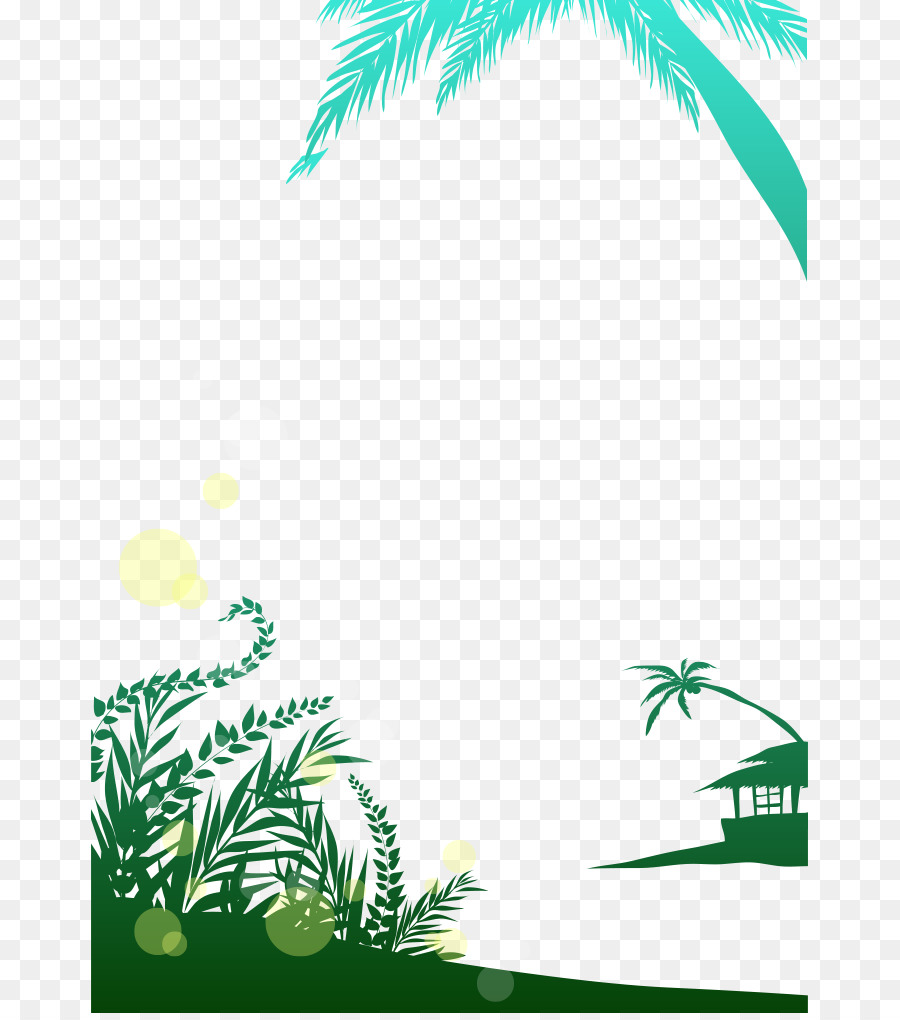 Kokos-Grün Arecaceae-Zeichnung Baum - Cartoon gemalt, grün, Kokosnuss, grün, gras