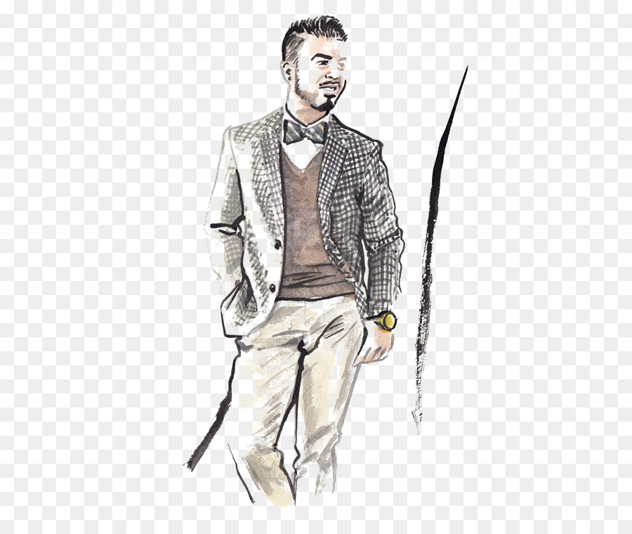 L'Uomo Della Moda, Illustrazione - elegante uomo