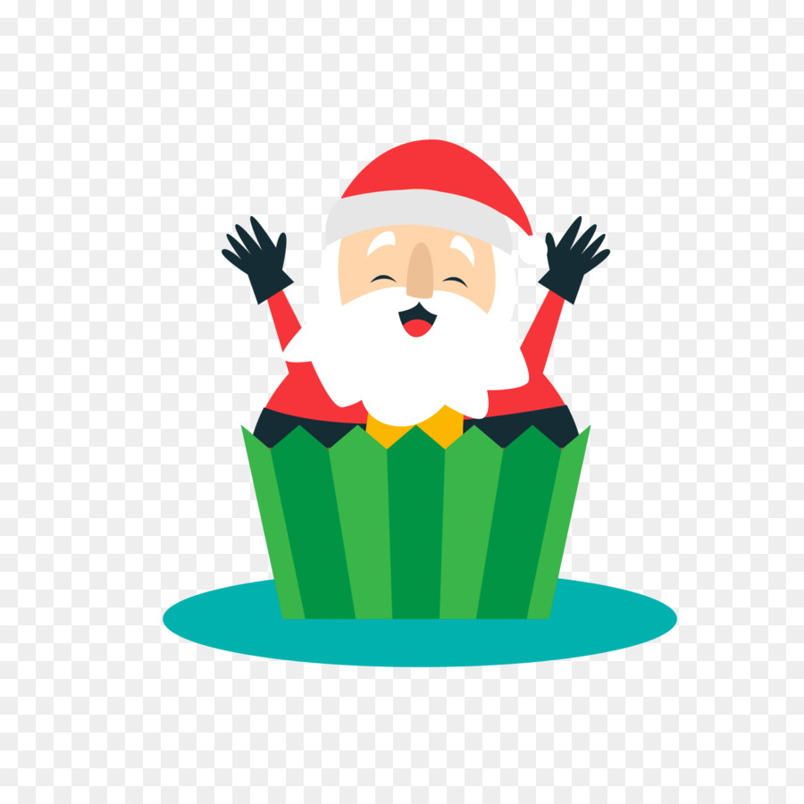 Babbo Natale, Natale, torta Cupcake di Natale ornamento - Babbo Natale fuori