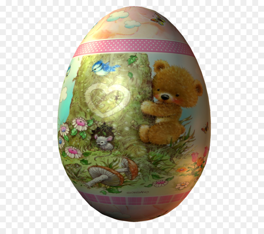 Easter Bunny Easter egg SPIEGELEI - Bär auf dem Baum-Muster-Eier