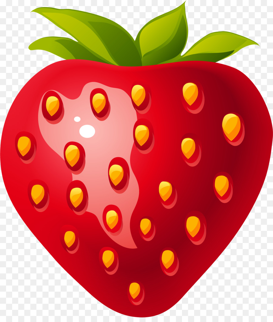 Erdbeer-Saft Auglis Obst Symbol - Hand bemalt rot Erdbeere