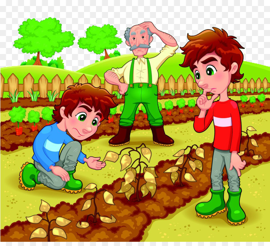Garten Cartoon Lizenzfreie Illustrationen - Hand bemalt Gemüse