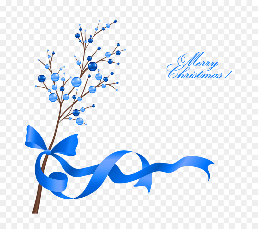 Comune di holly decorazione di Natale, ornamento di Natale - Palla nastri blu