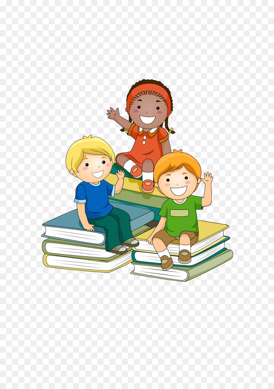 Lernen, Kind, Schule Clip art - Kinder sitzen auf Bücher